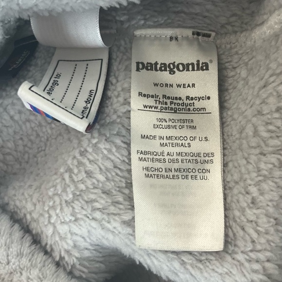 Patagonia Girls XL 14 Re-Tool Snap-T Gray Fleece Fleece Pullover Jacket - Picture 6 of 8
